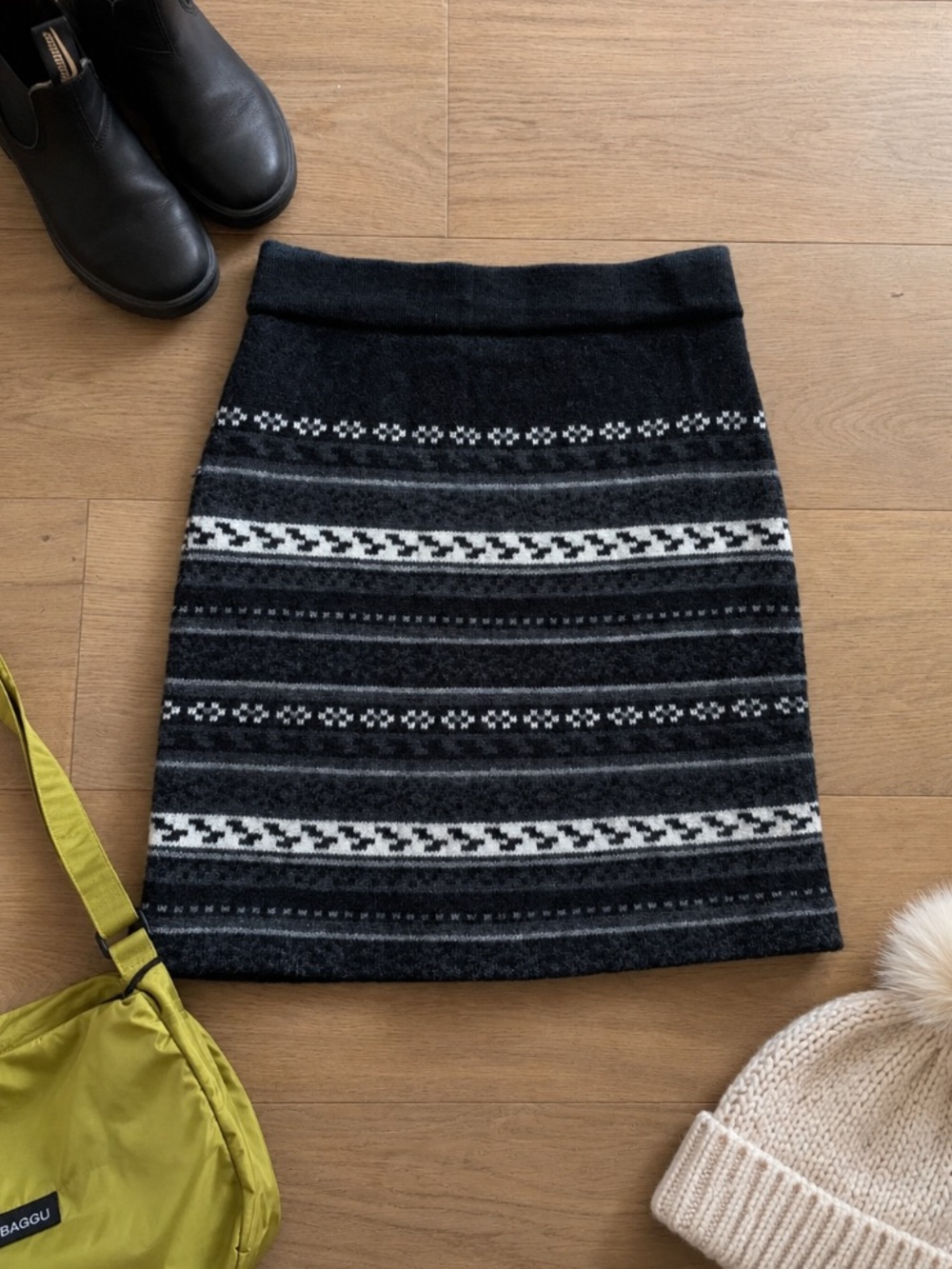 NWOT Ibex Women’s S Merino Wool Jacquard Nordic Skirt Mountain Cabin Apres Ski S